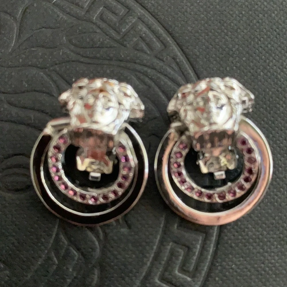 Versace Rhinestone Earrings - Picture 1 of 8